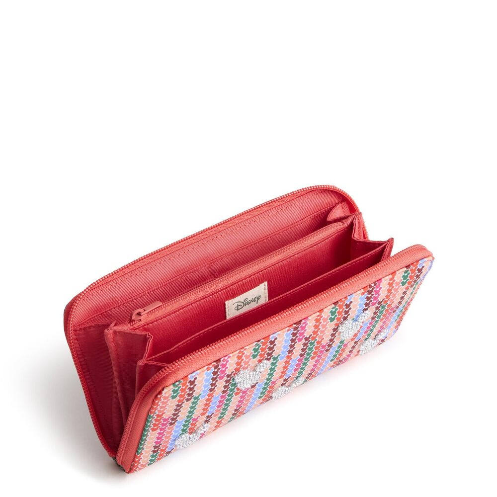 2527 Disney Nylon Continental Wallet, Mickey Meadow Stripe, One Size - Picture 3 of 4